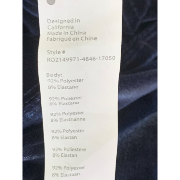 Fabletics Velour Zip-Up Wide Leg Onesie L Navy Jumpsuit RGG10698 NWT Mock Neck - Picture 7 of 13